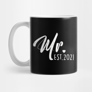 Mr Est 2021 Gift for Couples Wedding Anniversary Newlywed Matching Mug